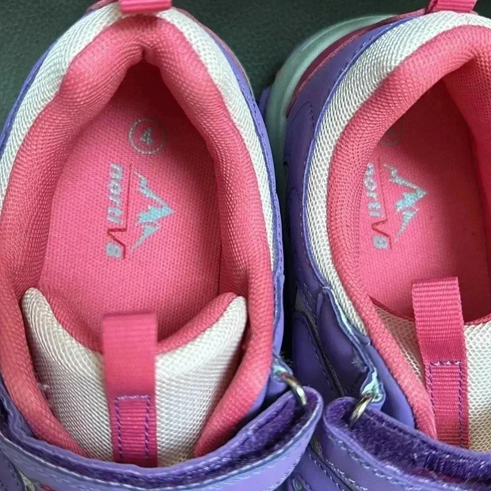 NEW Nortiv8 Kids Non Slip Hiking Shoes Pink Purple Girls Kids Sz 4